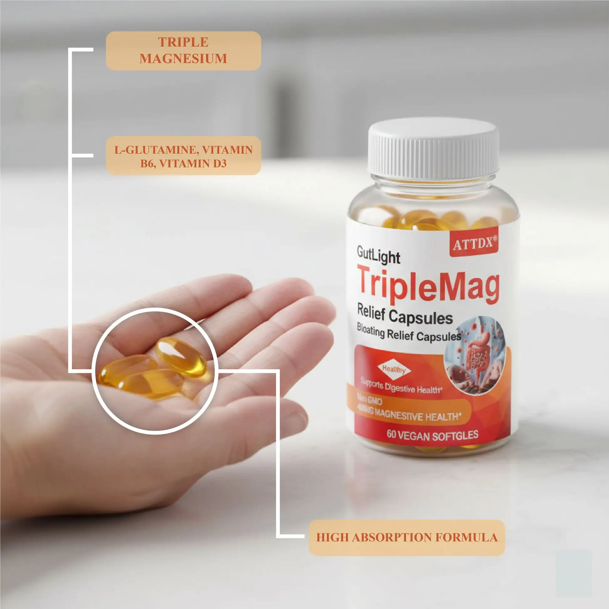 GutLight TripleMag Bloating Relief Capsules - Image 6