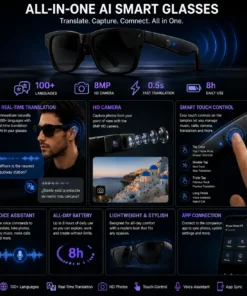 - Smart Glasses-Speak naturally in 100+ languages without taking out your phone