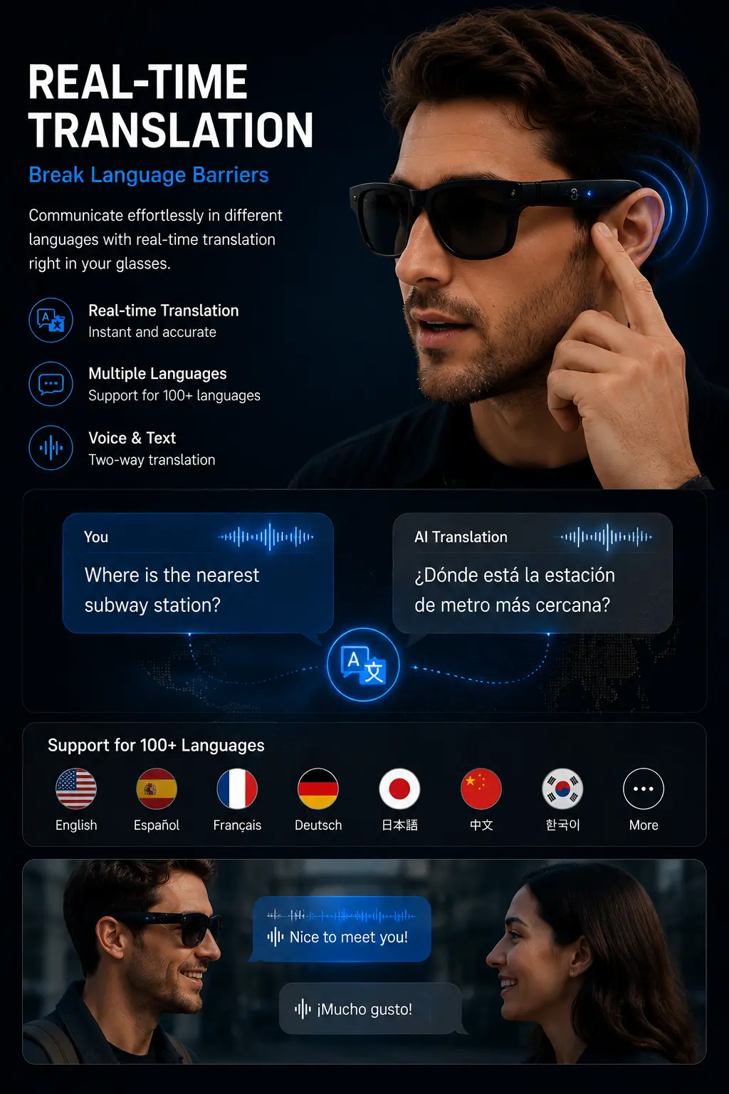 - Smart Glasses-Speak naturally in 100+ languages without taking out your phone - Image 7