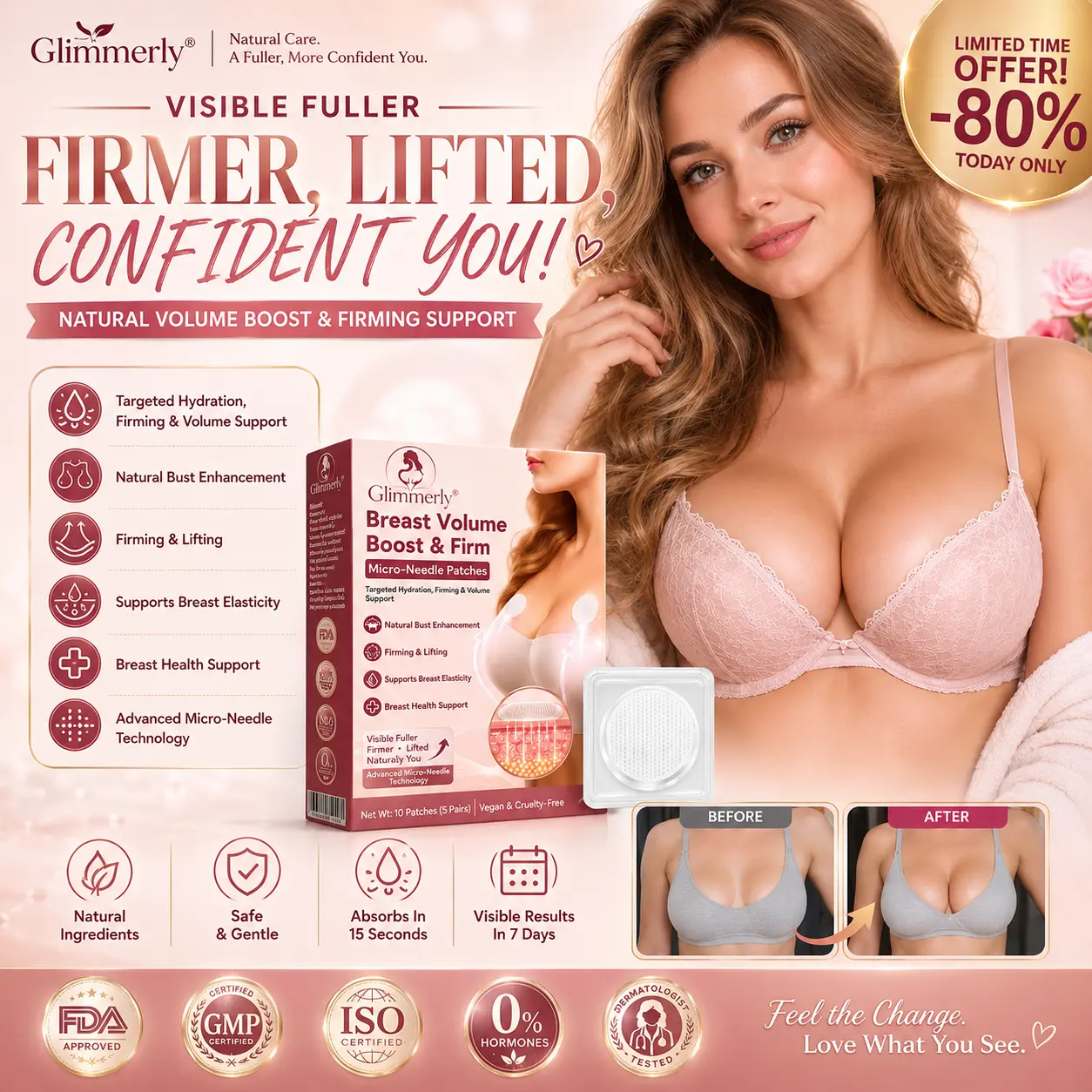 Breast Volume Boost & Firm Micro-Needle Patches
